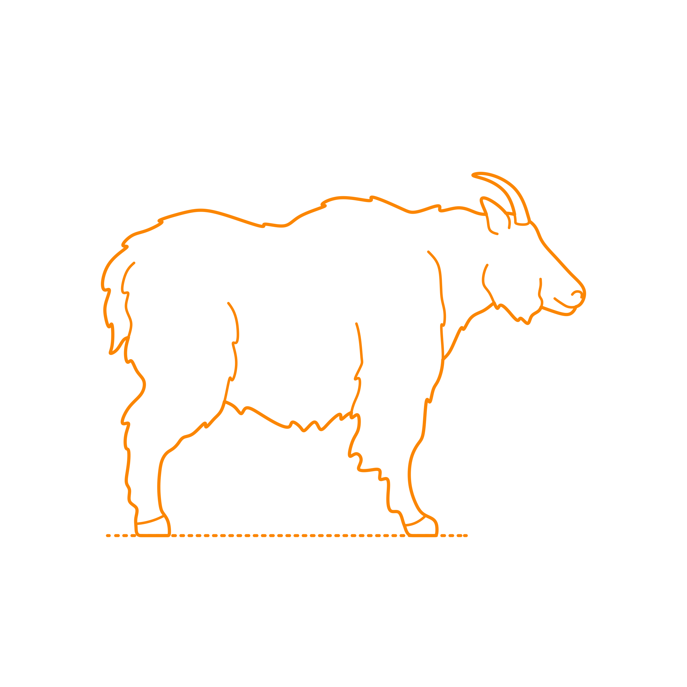 Animals Caprids Mountain Goat Outline Svg File Free Vectors